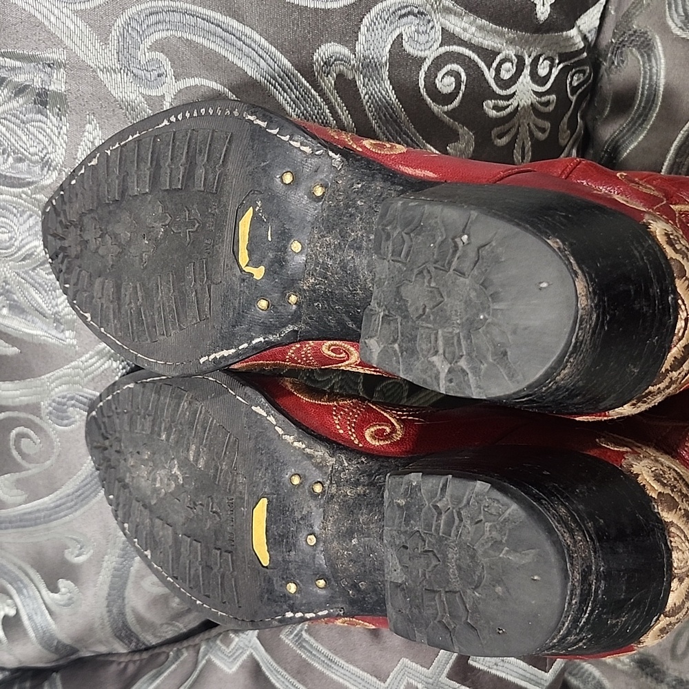 Old Gringo Red Heart With Wings Embroidered Cowboy Or Cowgirl Boots Size 6.5 - Picture 7 of 10